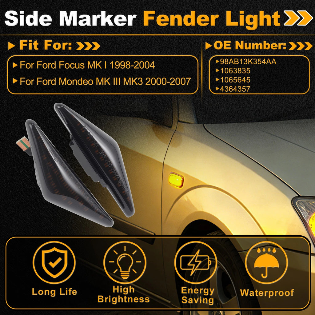 Side Marker Fender Light Replacement Pair for Ford Focus (1998–2004)