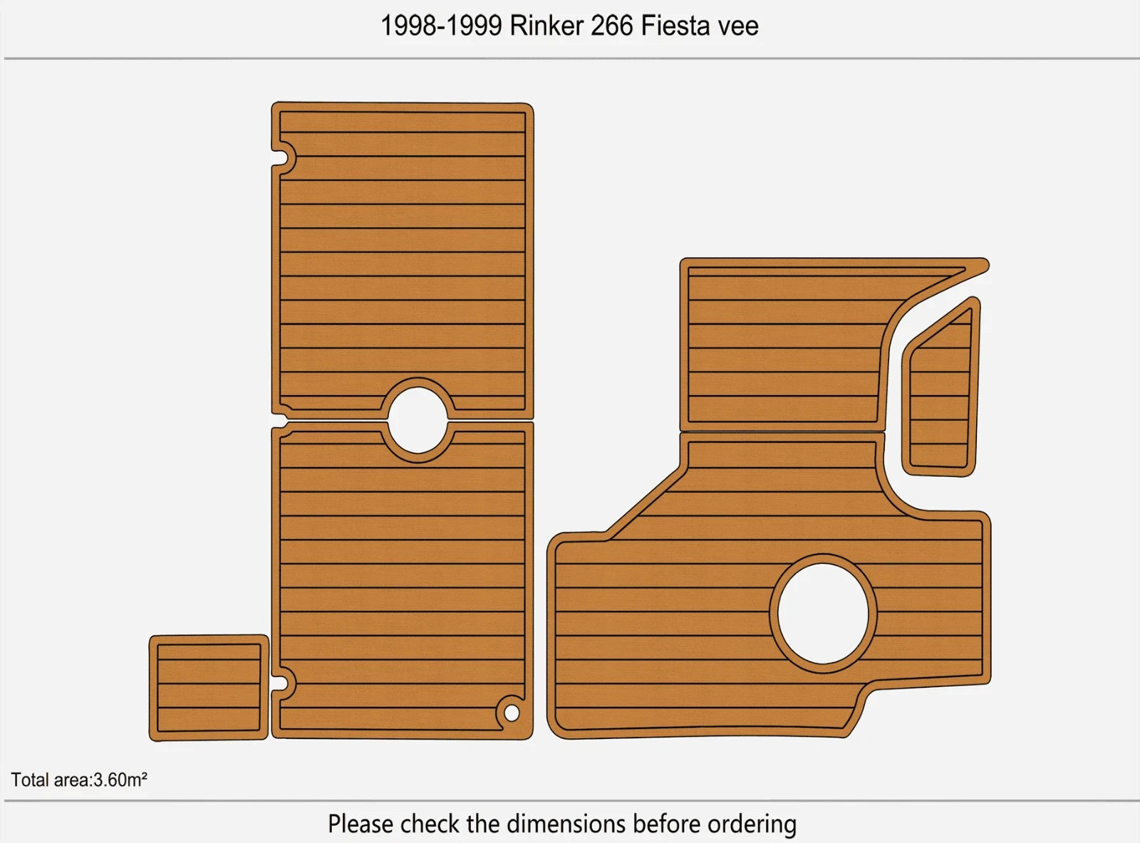 EVA Swim Platform Cockpit Pad for Rinker 266 Fiesta Vee (1999)