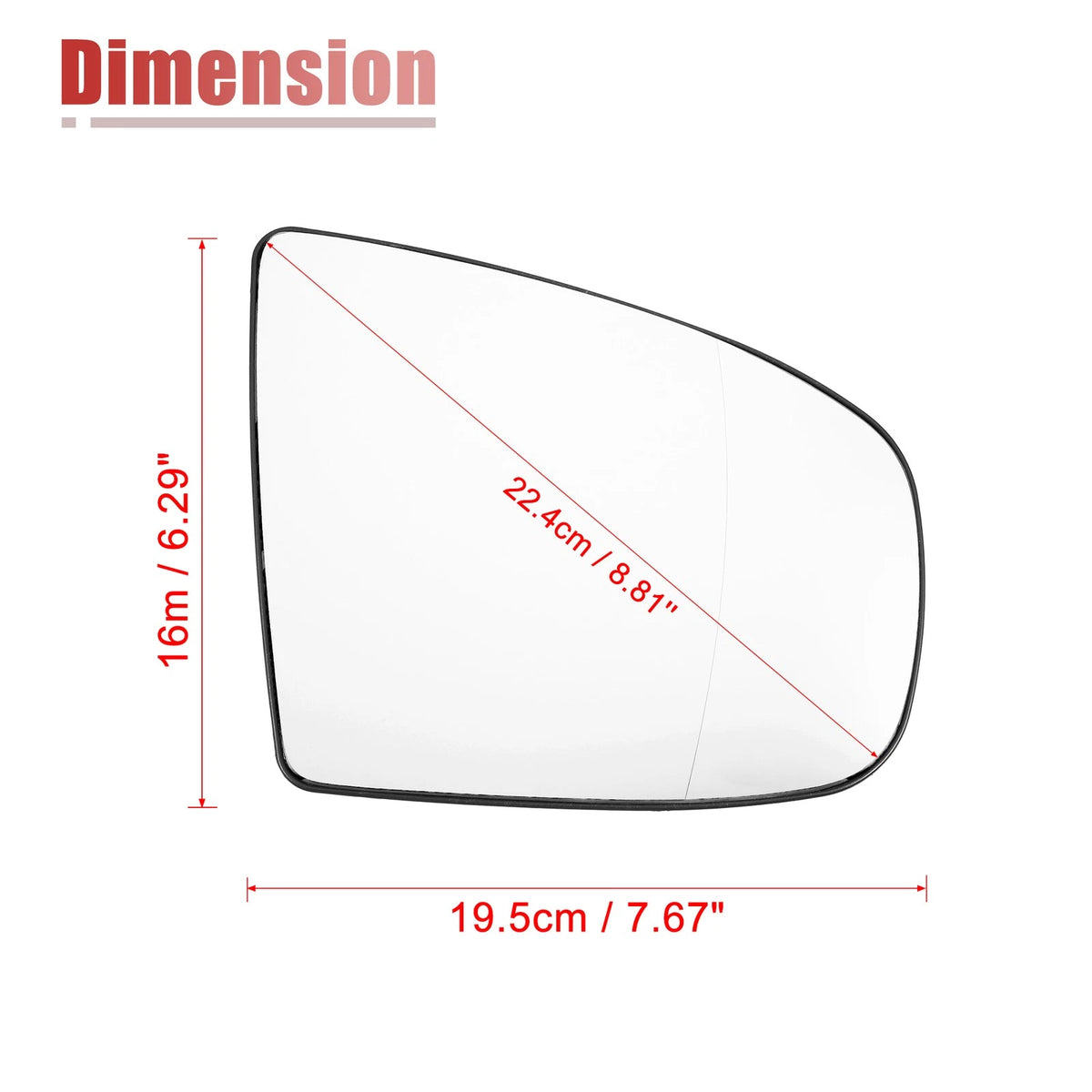 Rearview Mirror Glass Right Heated Replacement with Backing Plate for BMW X5 X6 (2007–2023)