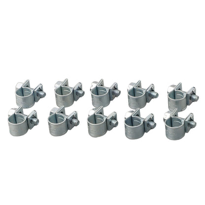 Set of 10 Hose Clips for Fuel Line or Petrol Pipe