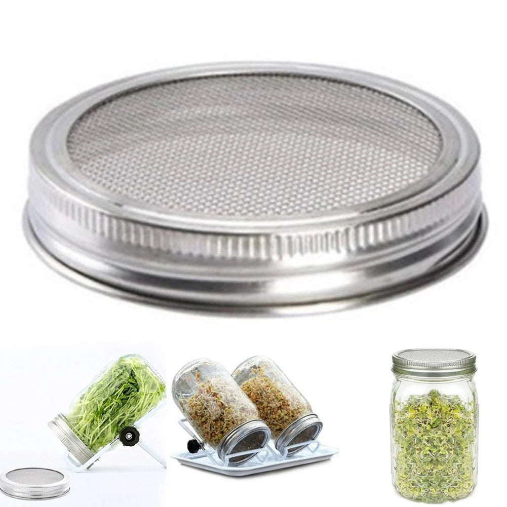 Set of 2 Stainless Steel Lids for Germination Cap