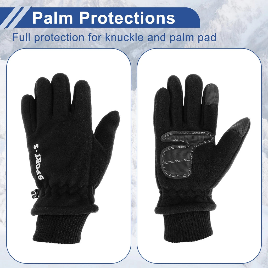 Men's Full Finger Fold-back Cycling Gloves for Mountain Biking Black (Universal)