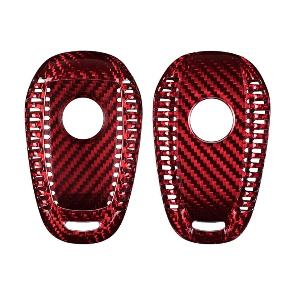 Remote Key Shell Cover Case for Alfa Romeo Stelvio (2017–2023) Red Carbon Fiber