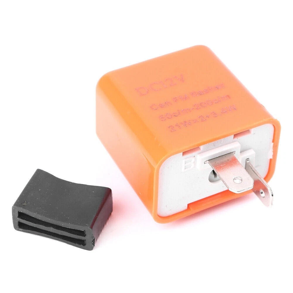 2X 12V 2-Pin Flasher Relay for LED Turn Signal (Universal)