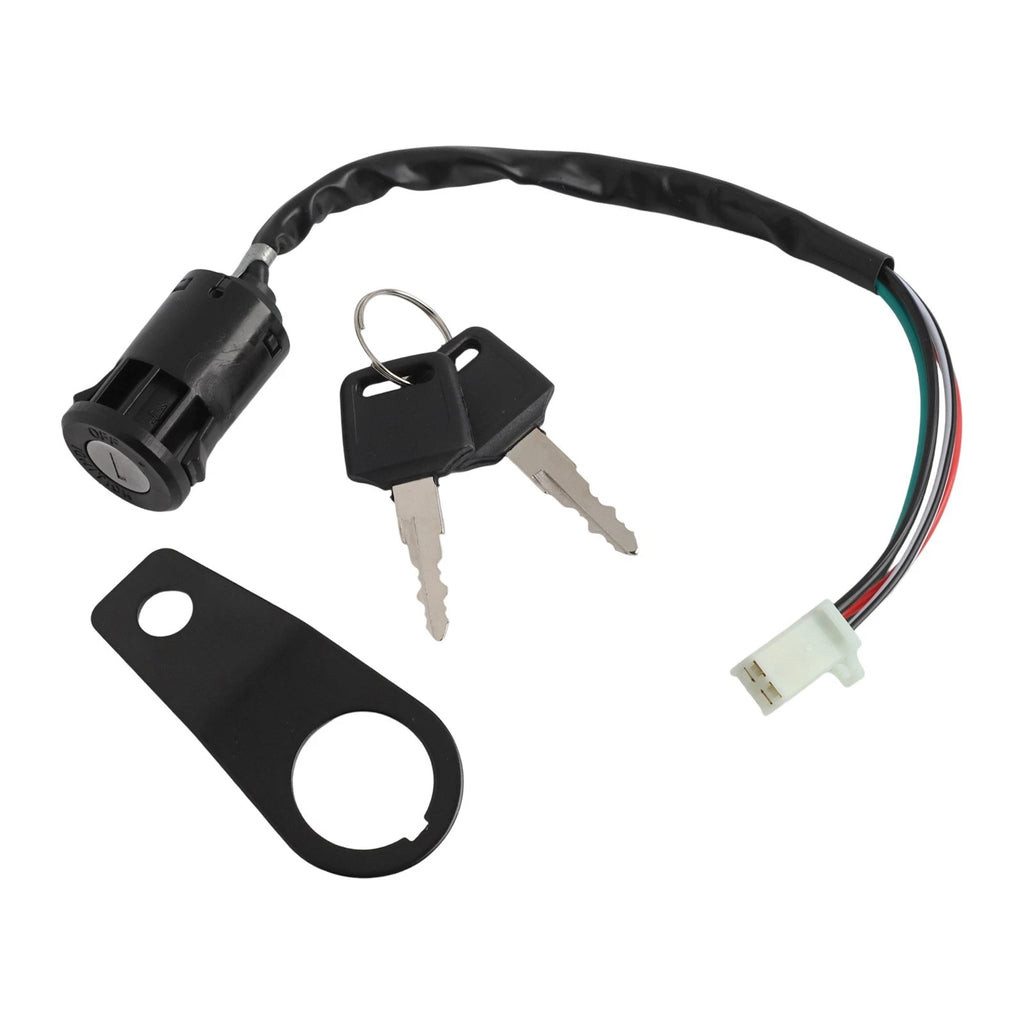 Ignition Switch Lock Key with Bracket for Motorcycles and ATVs (Various)