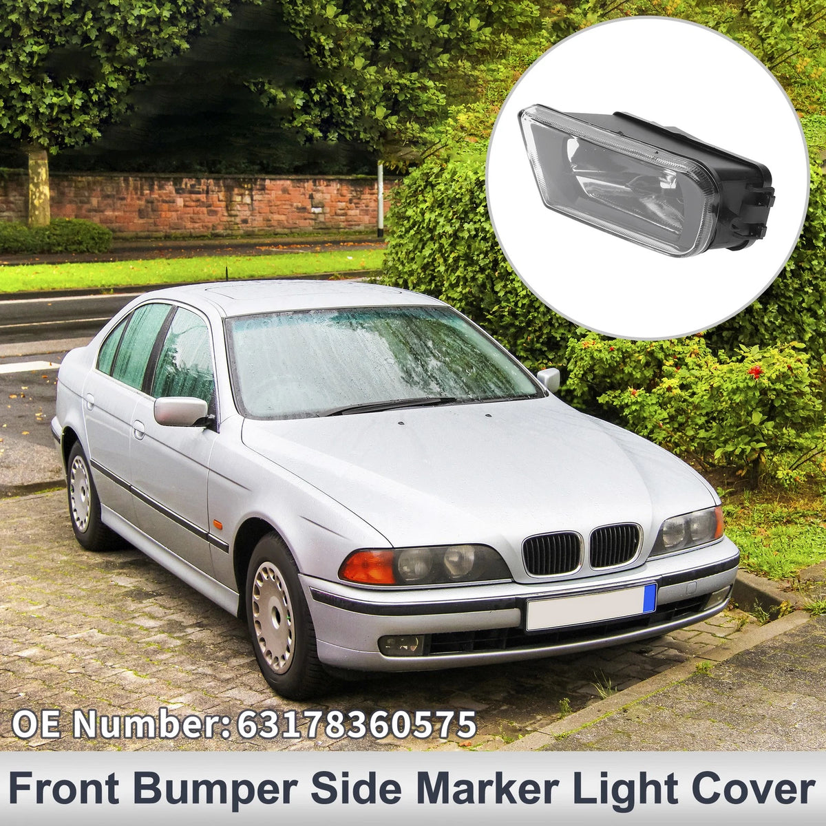 Left Front Bumper Side Marker Light Cover for BMW E39 Z3 (1996–2008)