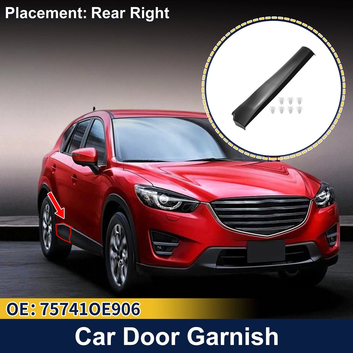 Lower Door Side Trim Garnish Replacement for Toyota Highlander (2014–2019)