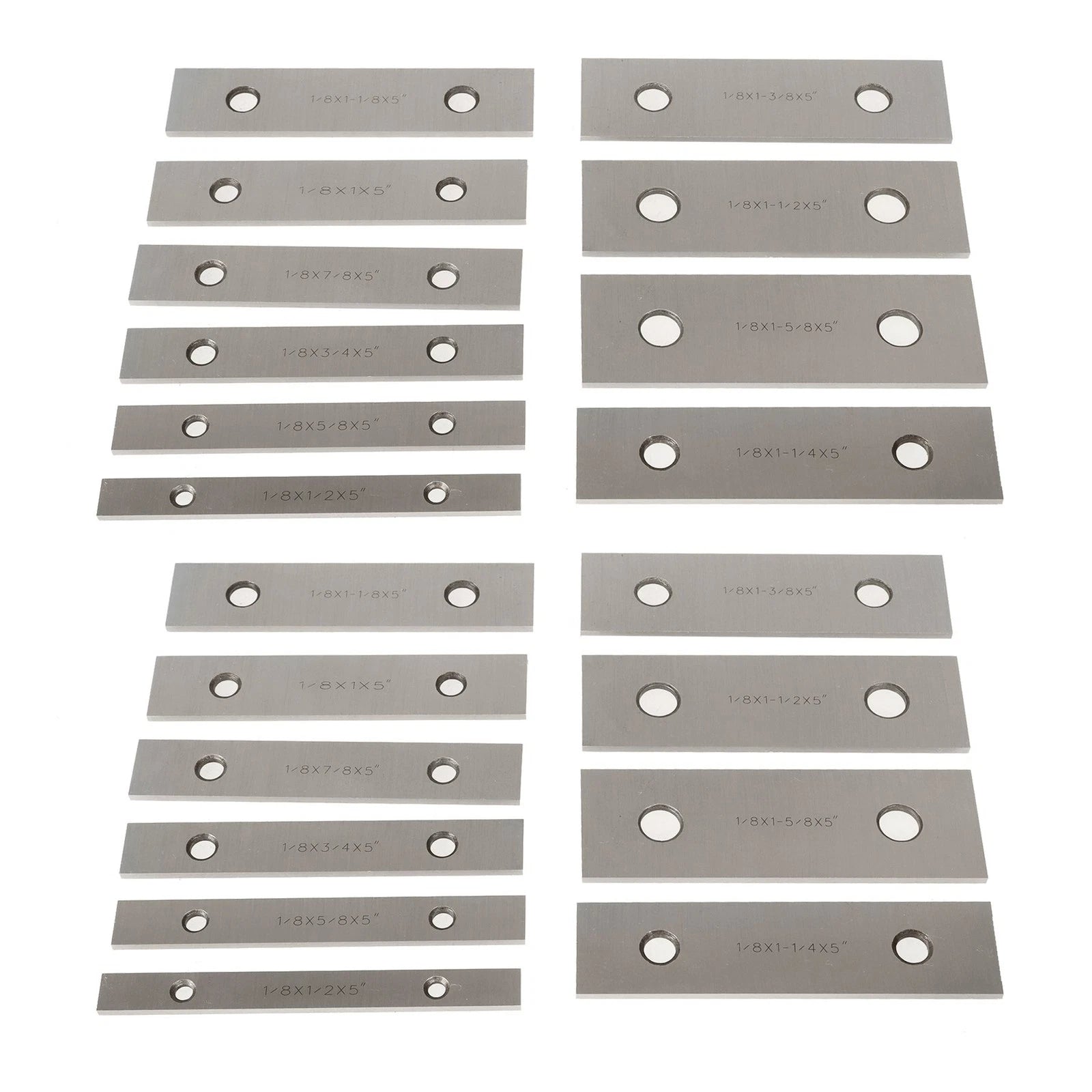 Set of 10 Precision Parallel 1/8 × 5" 0.0003 Tolerance
