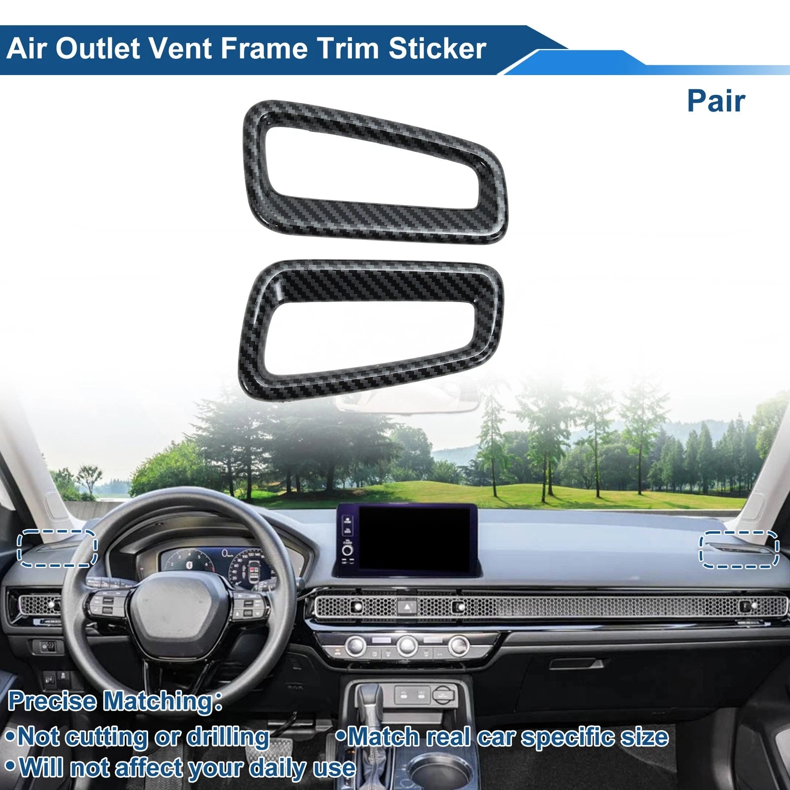 Center Console Air Vent Cover Trim Kit Pair for Ford Explorer (2011–2019)