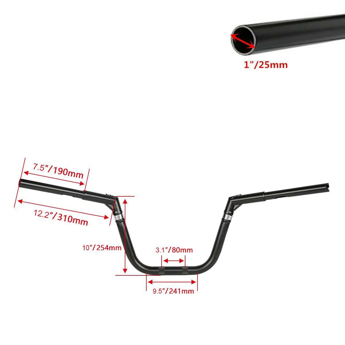 10" Rise Handlebar for Harley FXSTB FXSTC FXSTD Softail (2000–2023)