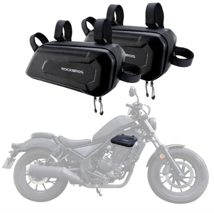 1 Pair Hard Shell Frame Side Storage Bags for Motorcycle (1.5L)