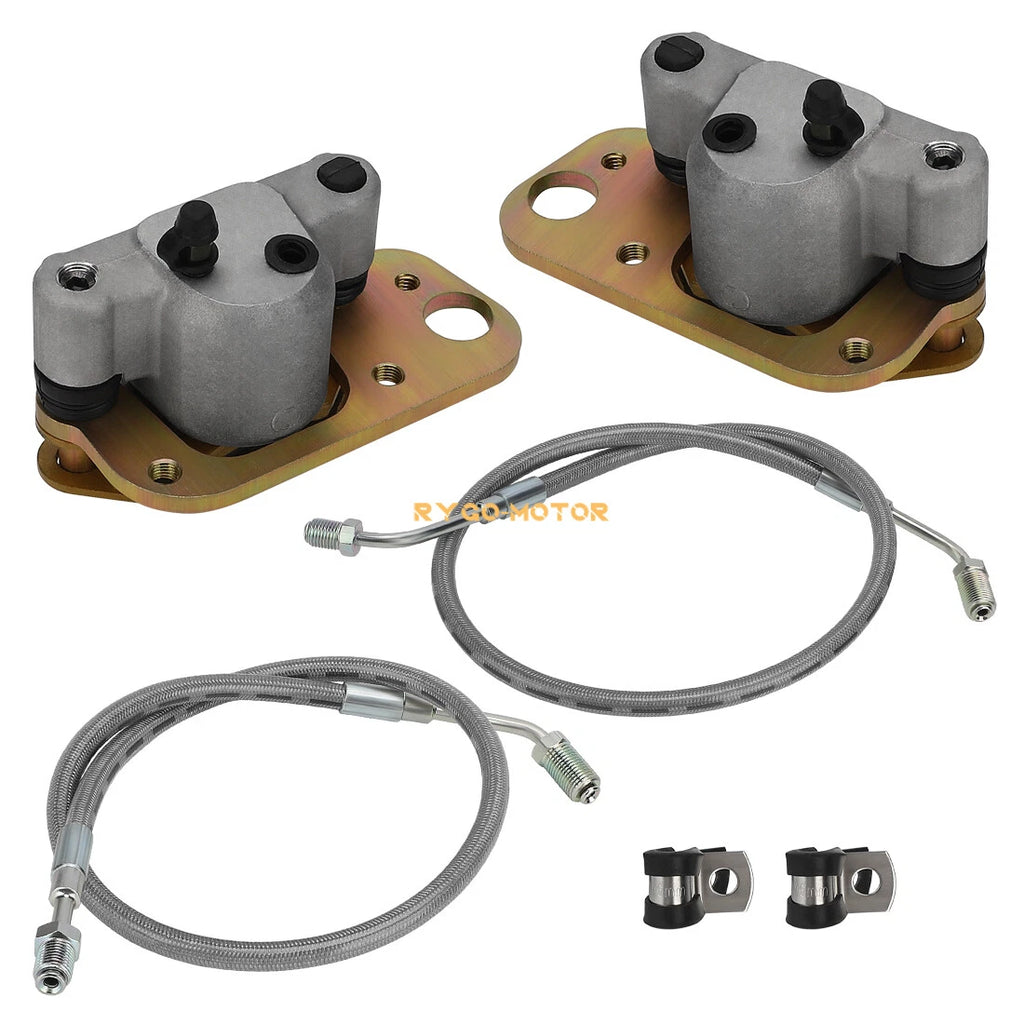 Front Brake Calipers with Hose Lines for Polaris Scrambler 400 500 Magnum 325 330 (1995–2005)
