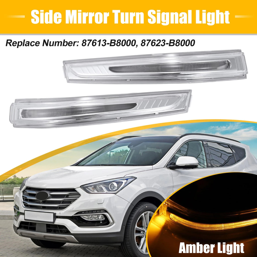 Turn Signal Side Mirror Pair Left Right for Hyundai Santa Fe (2014–2019)