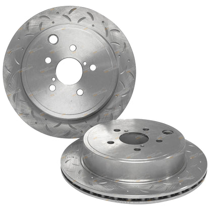 2 Rear Drilled + Slotted Disc Brake Rotors for Toyota 86 ZN6 (2012–2015)