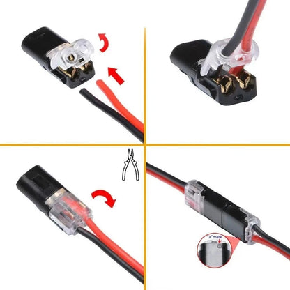 60pcs 2 Pin Quick Wire Connectors for Automotive (18-22 AWG)