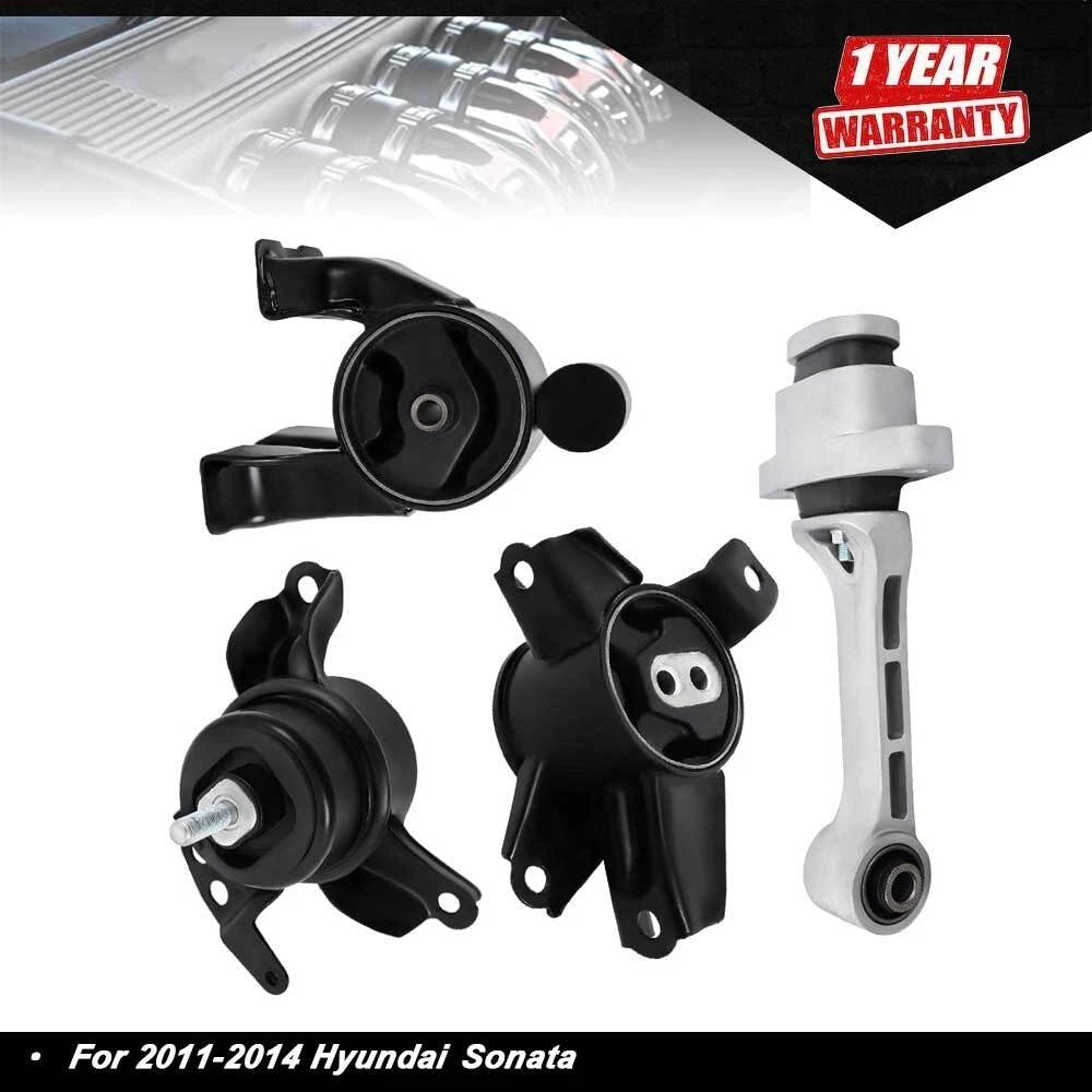 4PCS Motor & Trans Mount for Hyundai Sonata (2011–2014) 2.4L Gas - Auto Trans