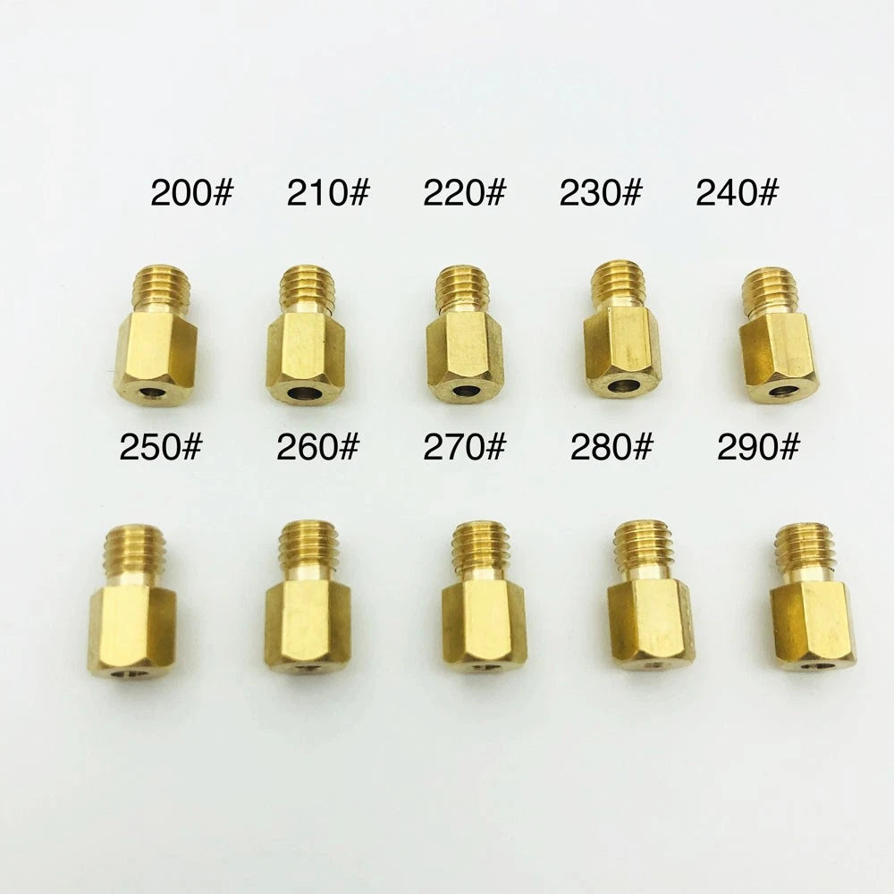10pcs Hex Type Main Jets Kit for VM/TM/TMX Carburetor (200-290, 230)