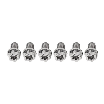 Set of 6 Titanium Torx Head Flange Screws M6x10mm for Motorcycle