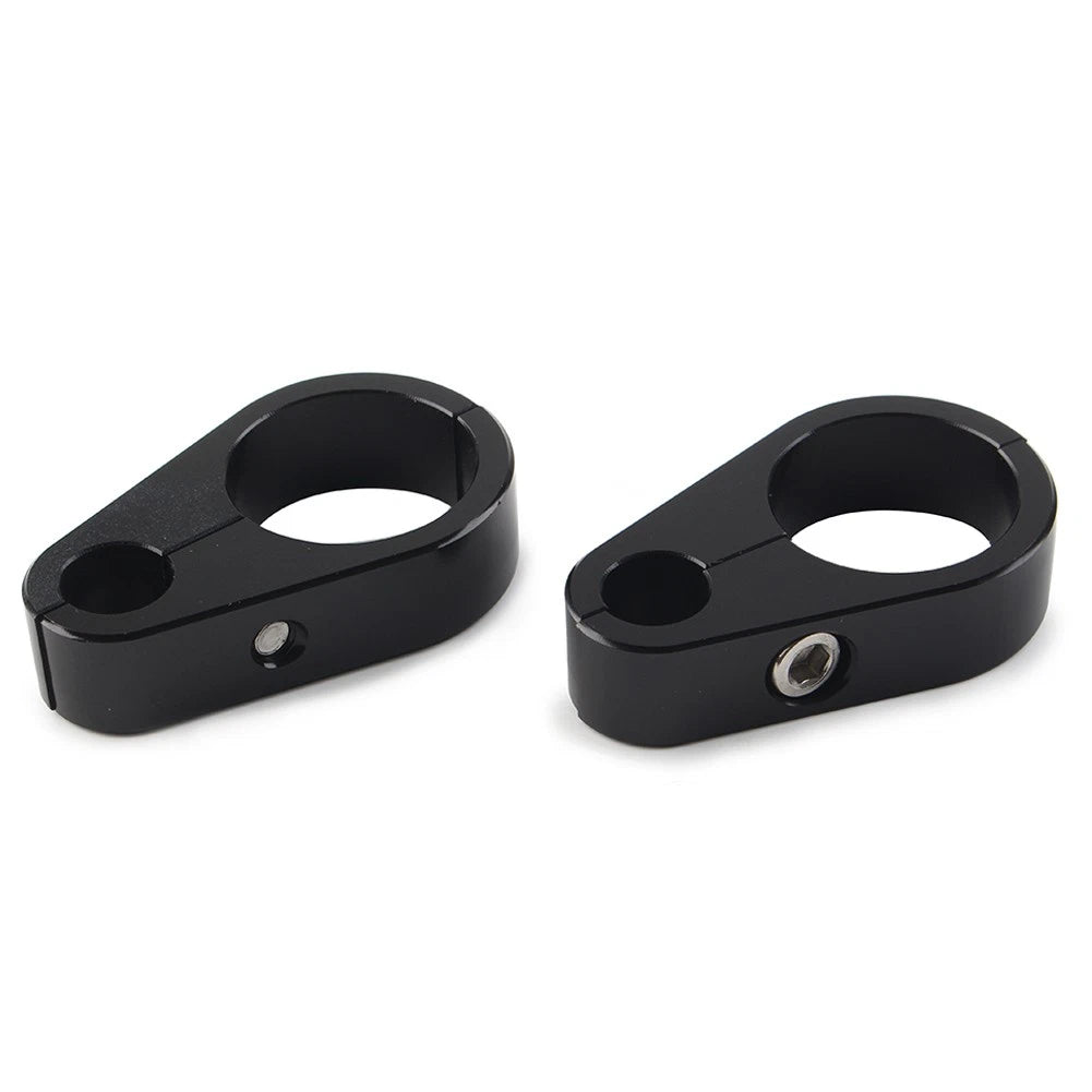 2X Brake Clutch Cable Wire Clamp Clip for Harley (1'' Handlebar)
