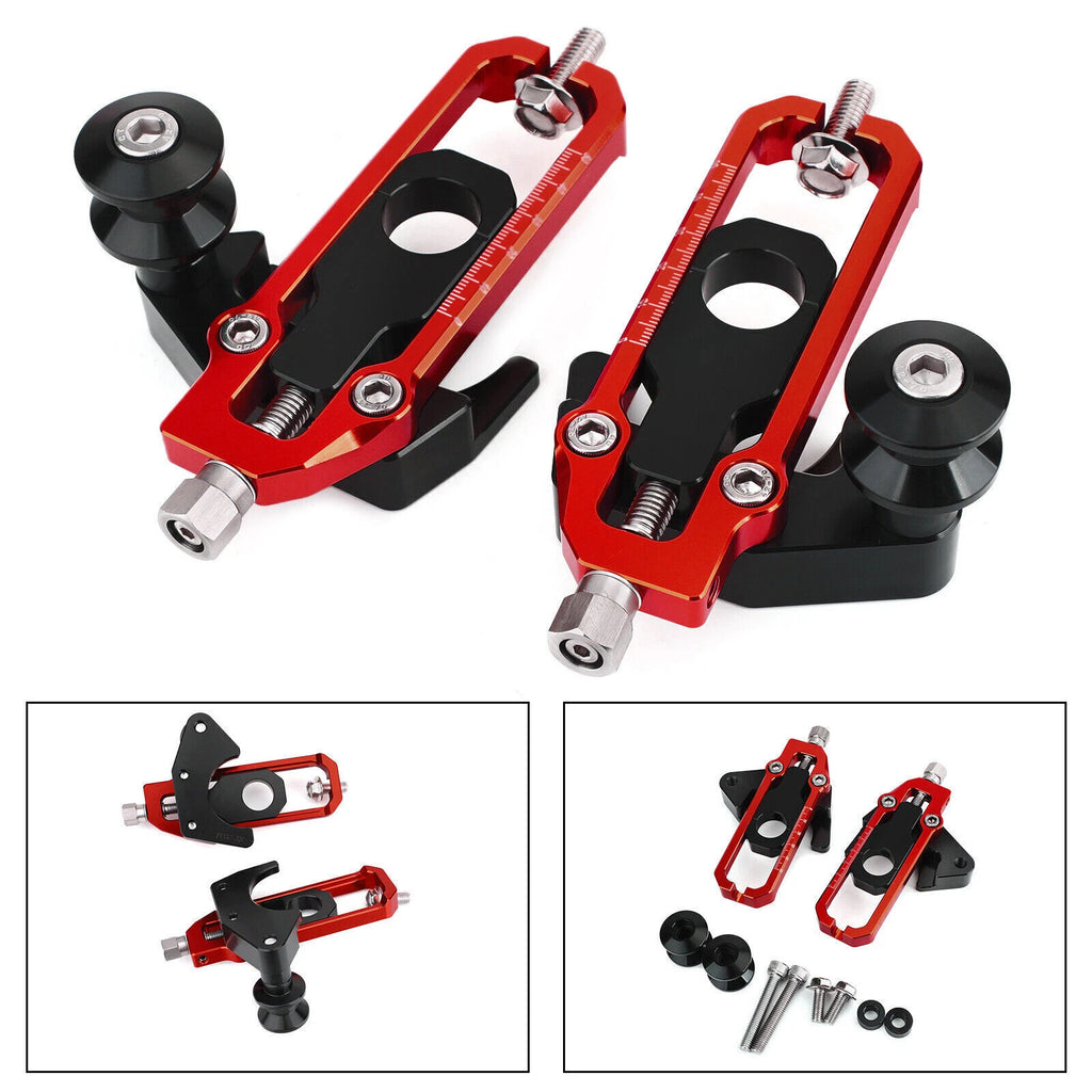 Chain Adjusters with Spool Tensioners for Honda CB650R CBR650R (2019–2023) Red T9
