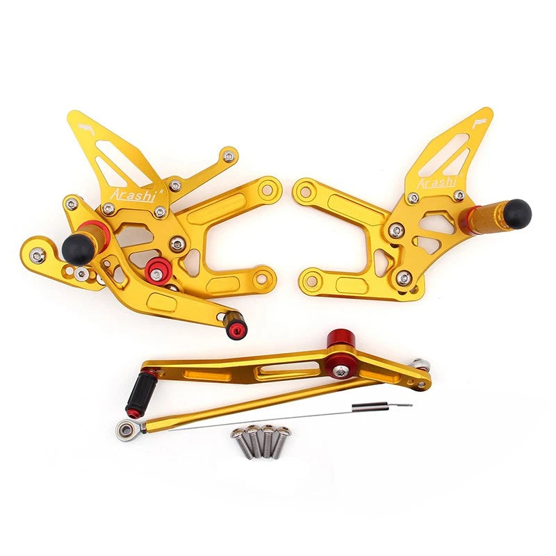 Rearsets Footpegs Pedals for Yamaha YZF-R6 (2006–2016) Gold T9