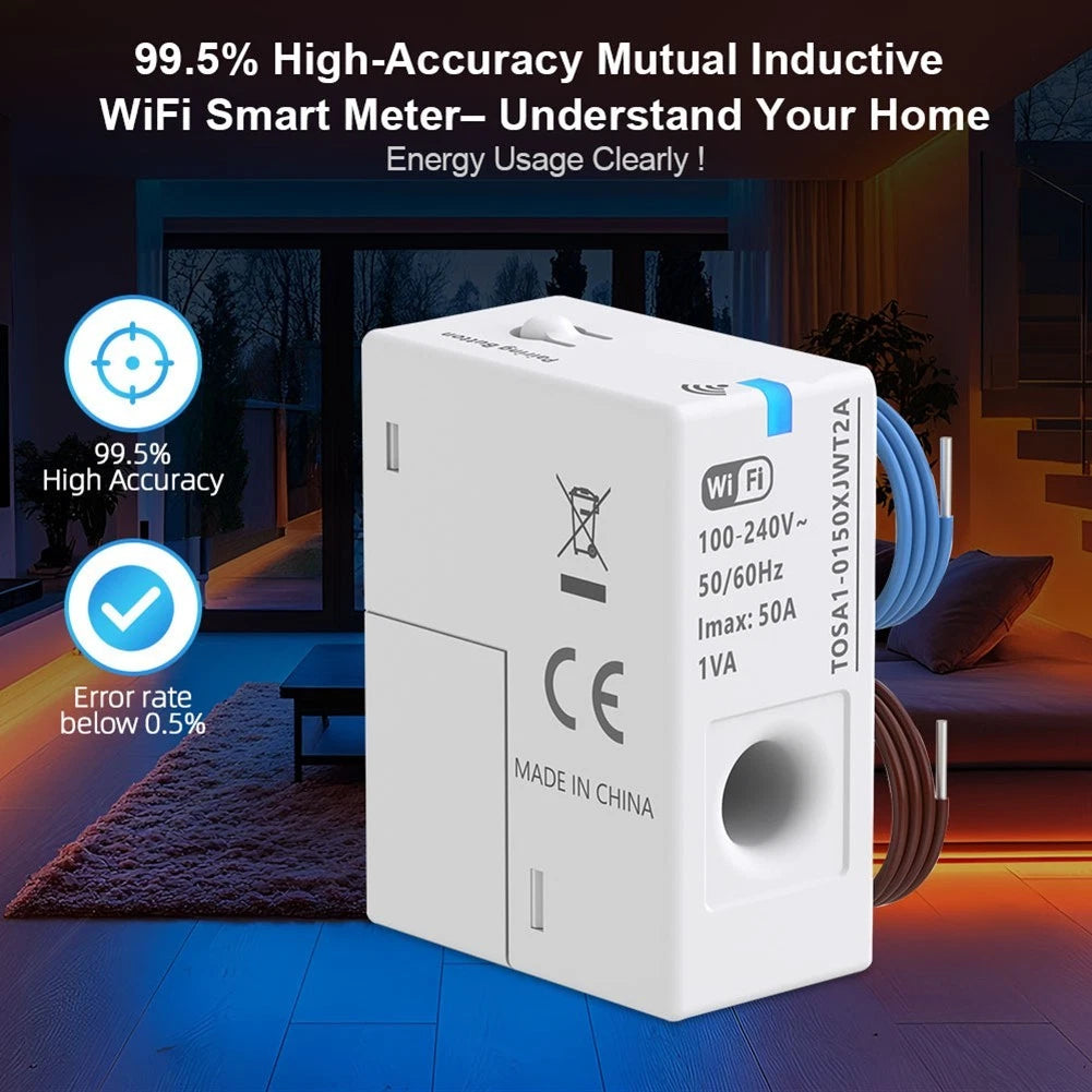 WiFi Power Meter 150A for Tuya (Real Time Energy & Power Data)