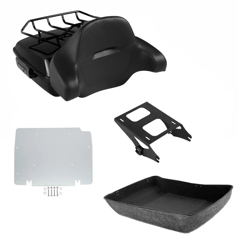 Trunk Backrest Pad Mount Rack Plate for Harley Touring Glide (2014–2026)