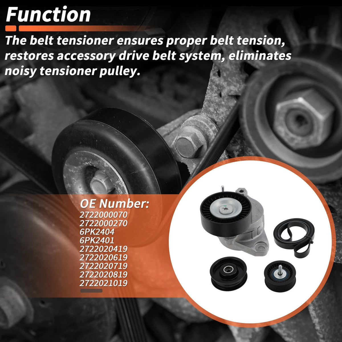 Drive Belt Tensioner Kit Set for Mercedes-Benz C300 GL550 (2008–2012)