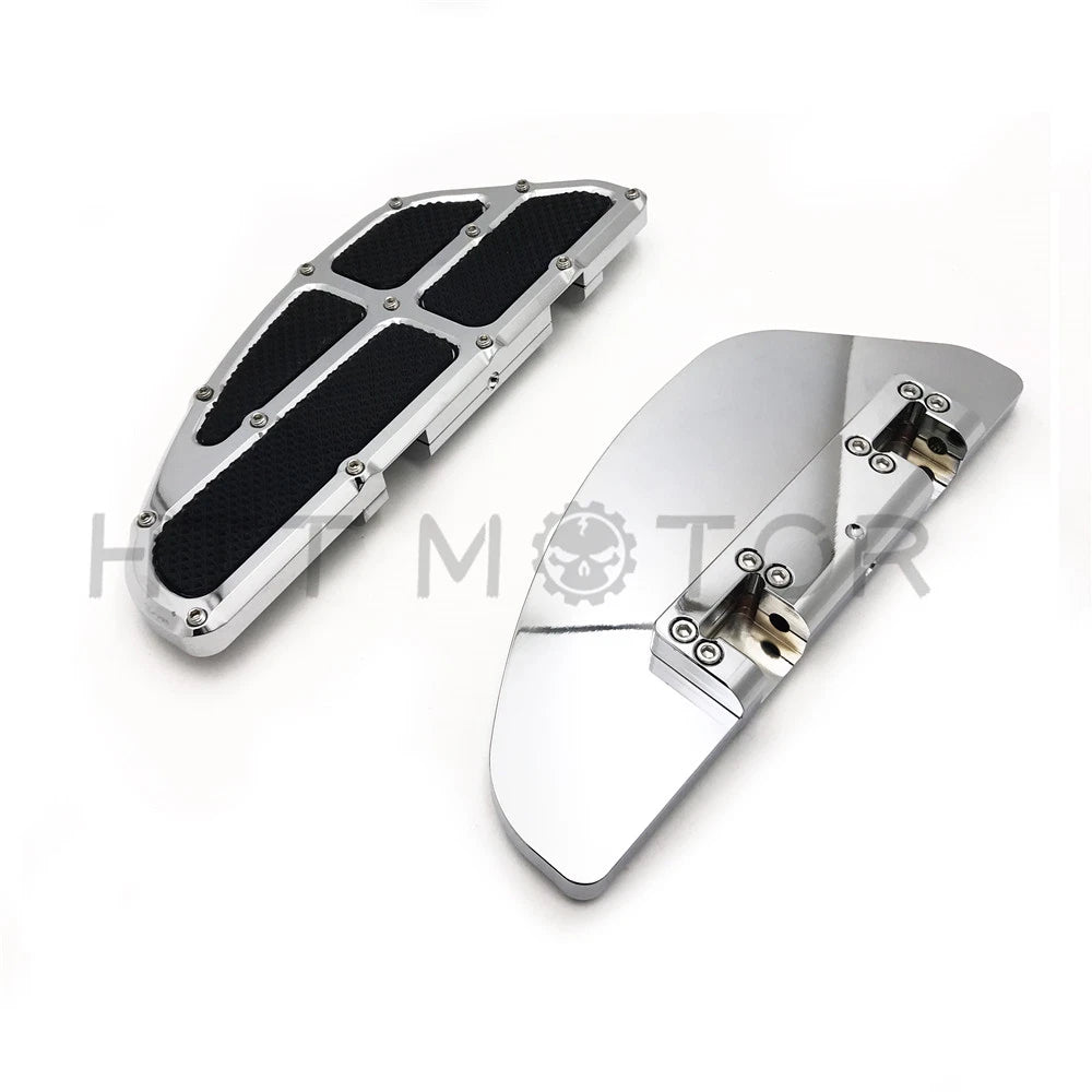 Chrome Passenger Floor Board Set for Harley Touring (1993–2018)