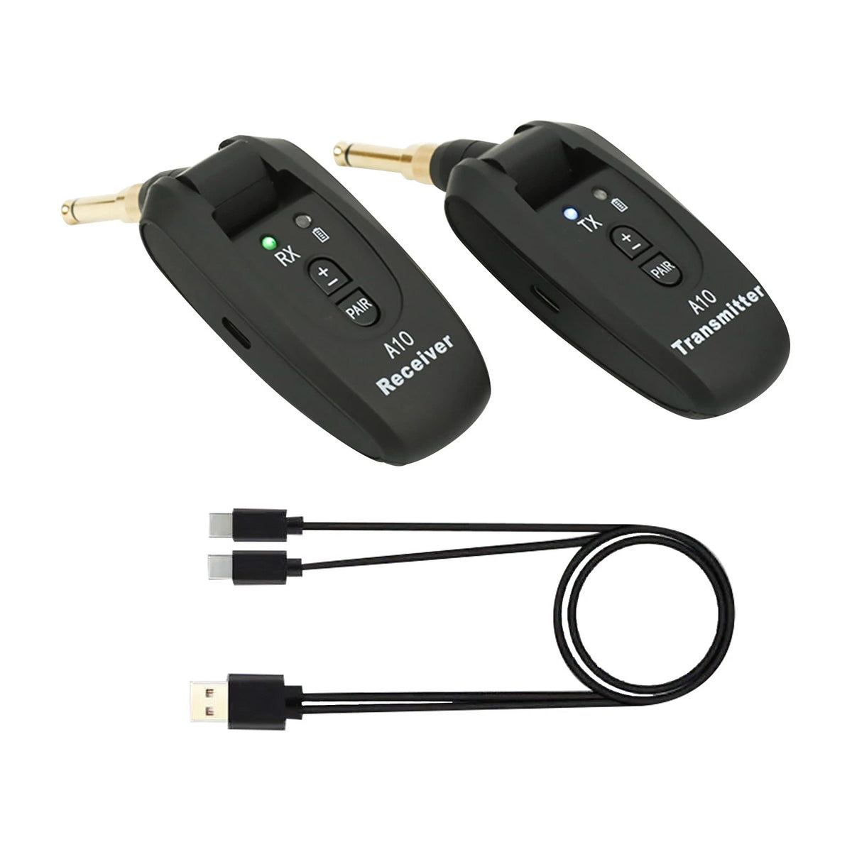 Wireless Transmitter & Receiver Set for Guitar (2.4GHz, 24Bit, 48KHz)