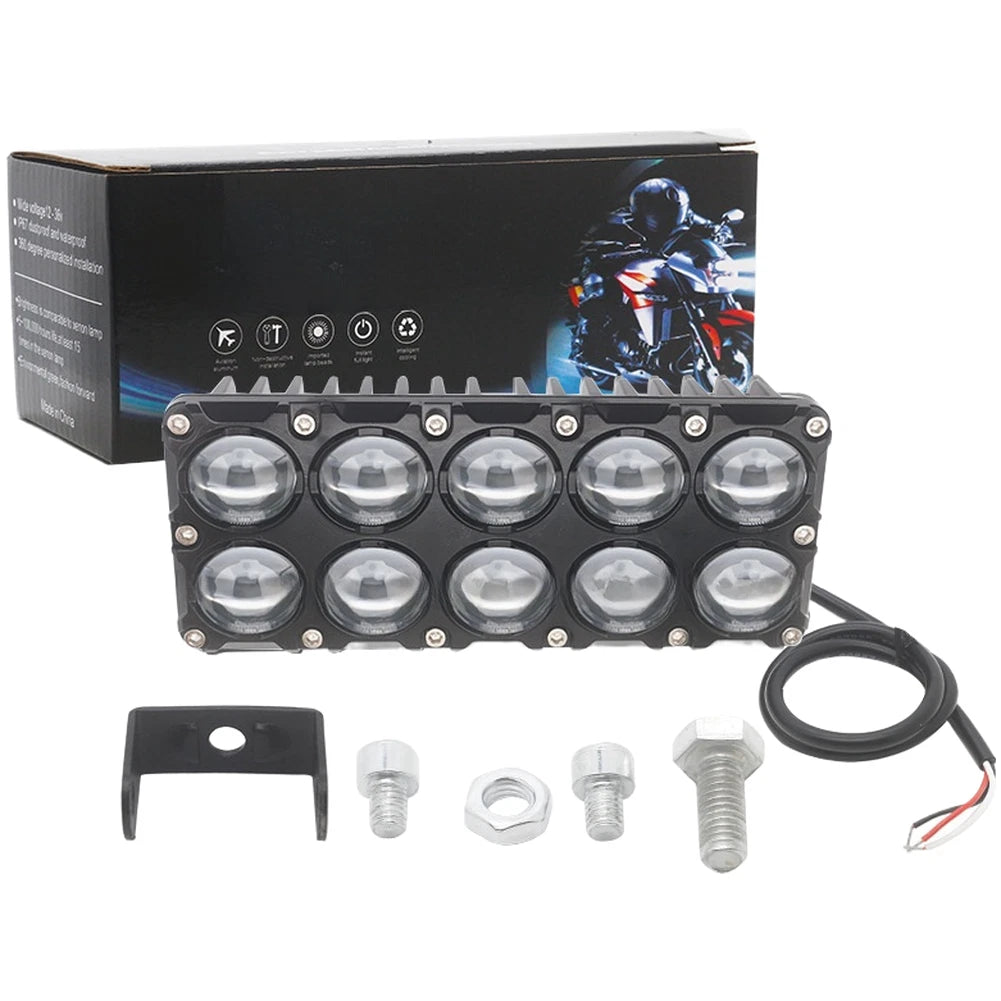 6810LED Dual Color Motorcycle Spot Lights White Yellow 33W Enhanced Visibility