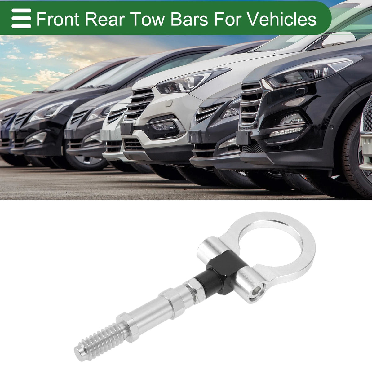 Tow Hook for Volkswagen MK7 2014-2022 11mm Aluminum Alloy 122mm Silver