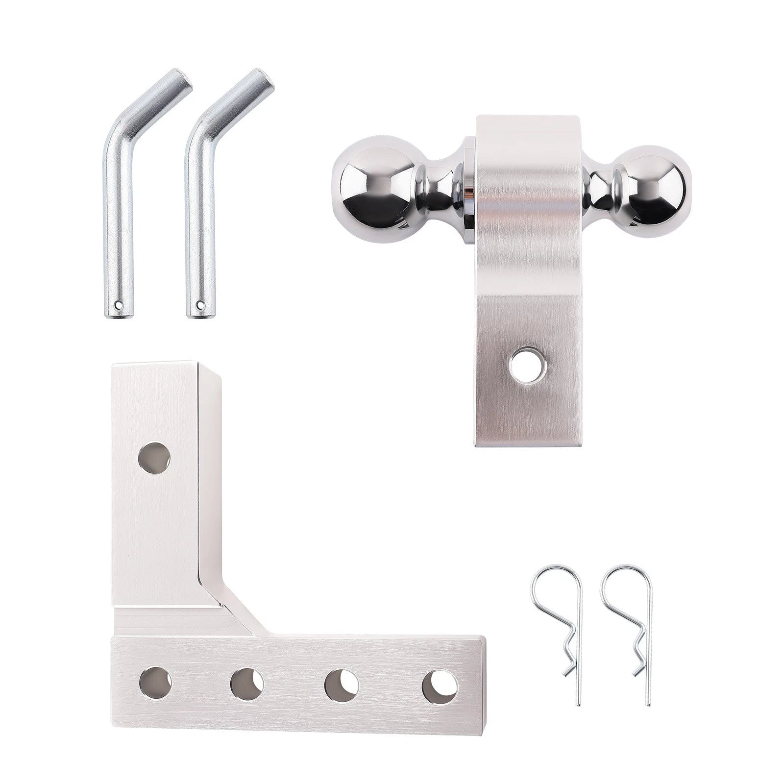6" Adjustable Trailer Raise Drop with Double Hitch Ball Mount Receiver
