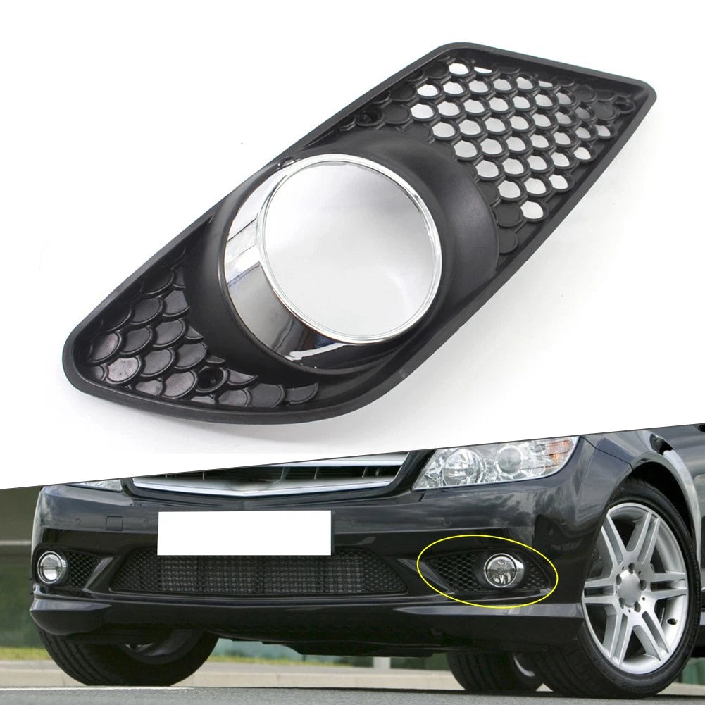 Left Front Bumper Fog Light Grille Cover for Benz C Class W204 (2008–2010)