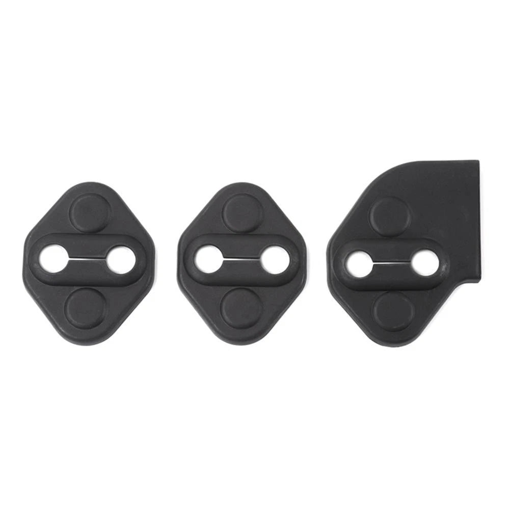 3X Black ABS Car Door Lock Covers for Enhanced Style