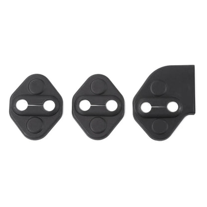 3X Black ABS Car Door Lock Covers for Enhanced Style