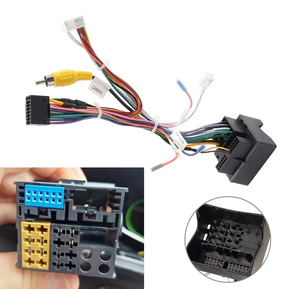 Audio Player 16pin Power Cable Adapter For Skoda For VW Golf