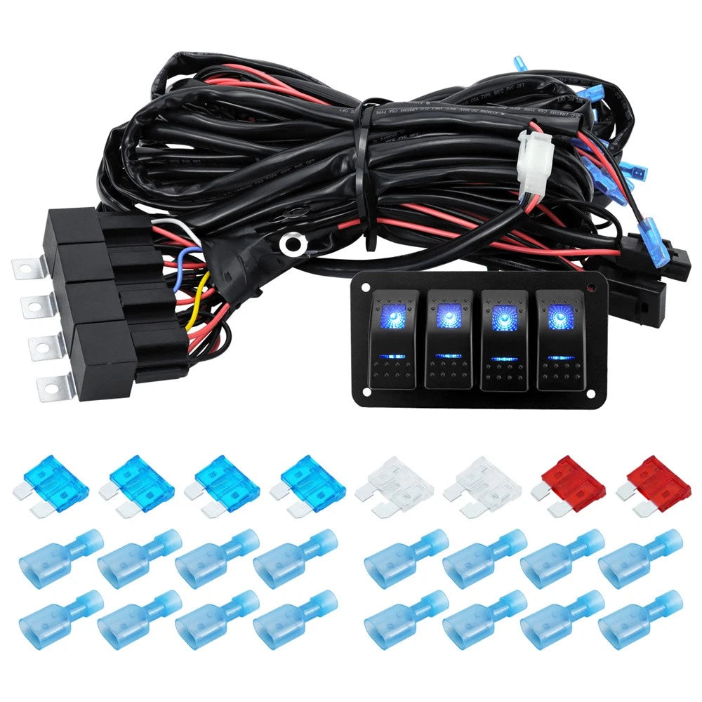 LED Light Bar Wiring Harness Kit for Universal Vehicles (12V)