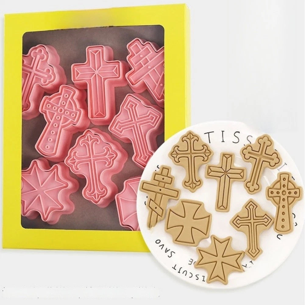 Set of 8 PP Cross Cookie Cutters for Easter Baking