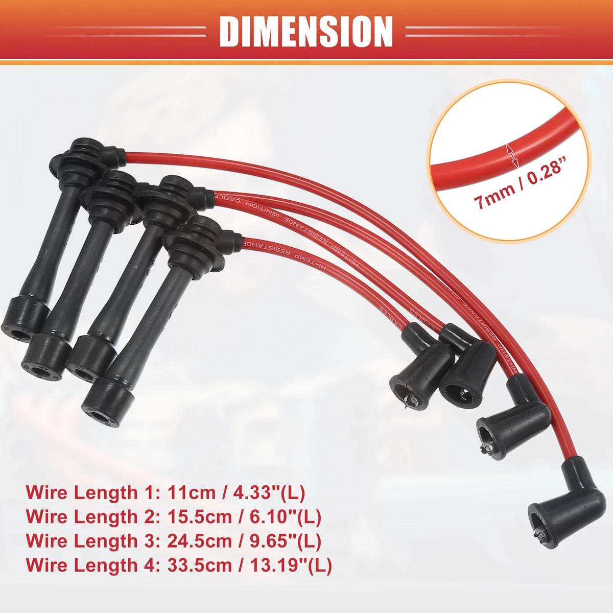 Ignition Coil Spark Plug Wire Cable for Mazda Miata (1990–1997)