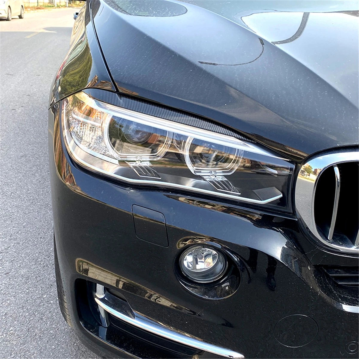 2X Headlight Eyelid Eyebrow Covers for BMW X5 X6 F15 F16 (2014–2018)