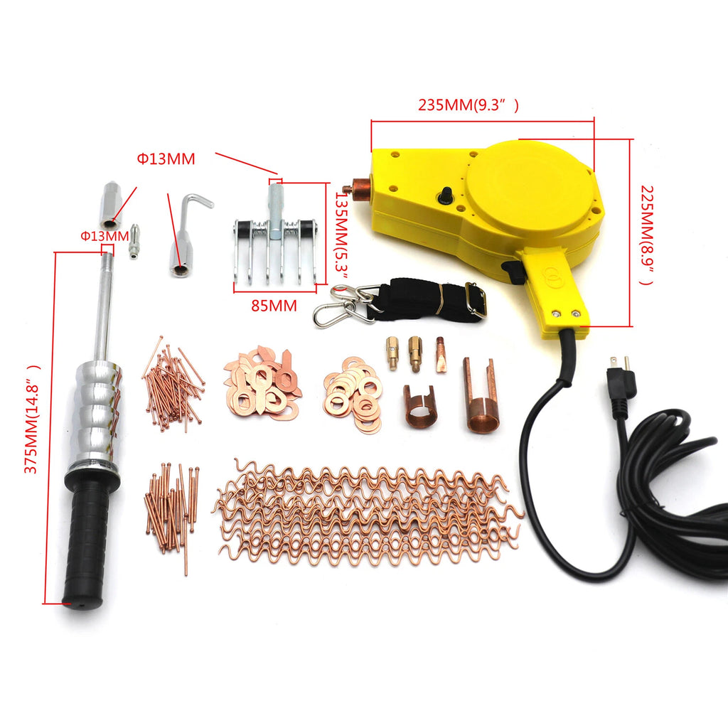 Dent Repair Kit for Universal Use (Electric Stud Welder Gun, 2lb Puller Hammer)
