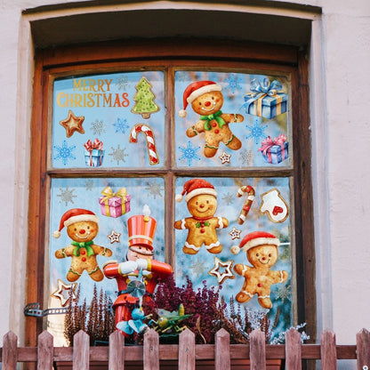 Christmas Window Clings Festive Glass Decals (No Glue, Water Activated)