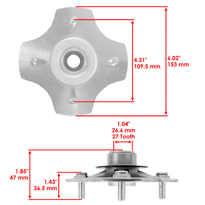 Rear Axle Shaft Wheel Hub Replacement for Honda TRX450ES TRX450S (1998–2001)