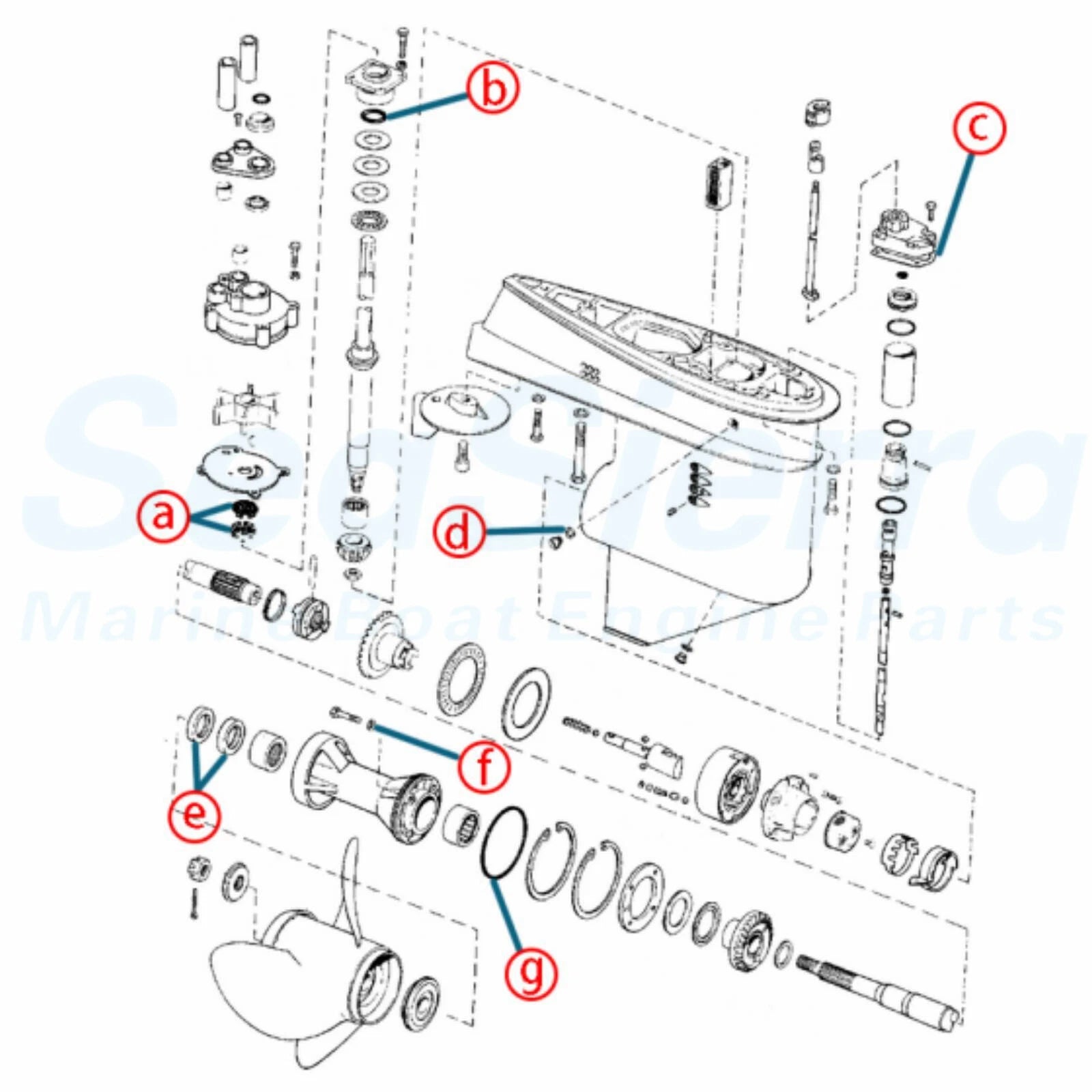 Seal Kit for Johnson Evinrude 85hp Lower Gearcase (18-2691)