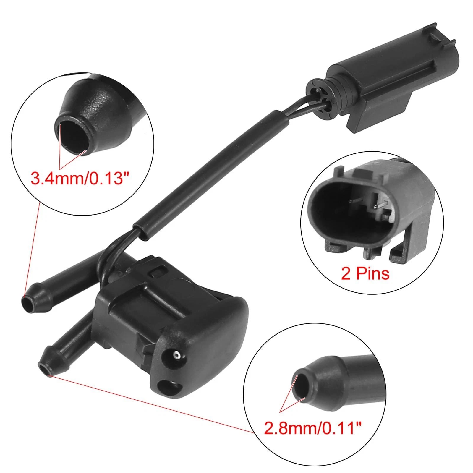 2pcs Heated Windshield Washer Nozzles for BMW 5 Series E39 (1997–2003)