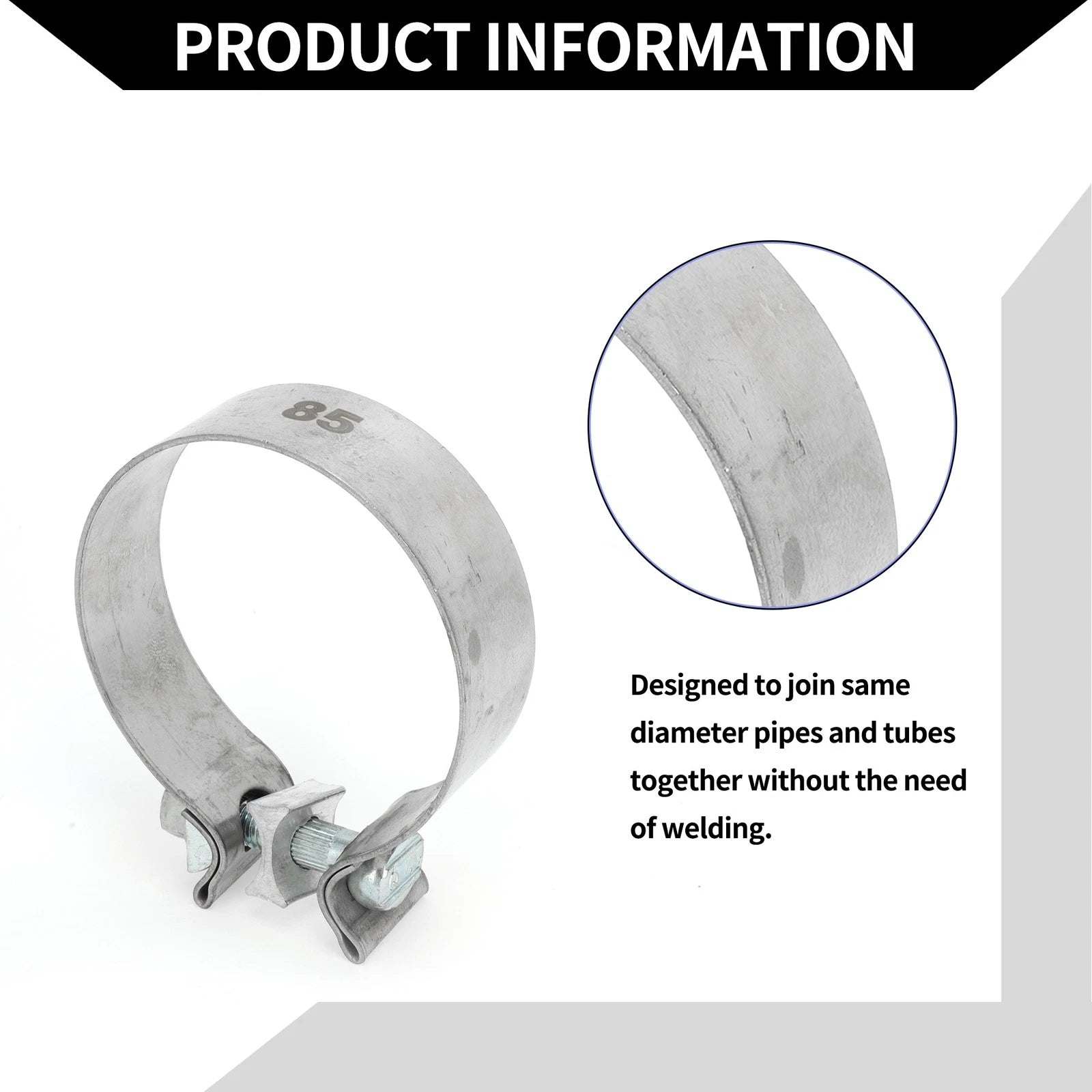 Exhaust Pipe Clamp for Car (3.35" 30mm)