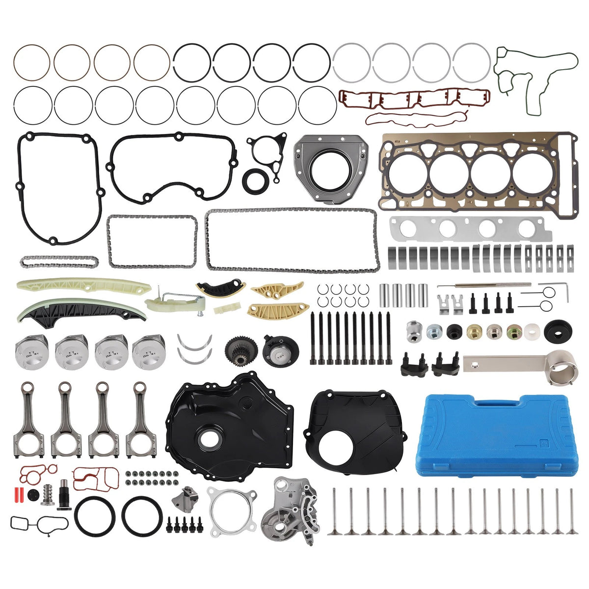 Timing Chain Kit with Pistons for Audi VW Jetta GTI A4 Q5 (CCTA CAWB CAEB CDNB)