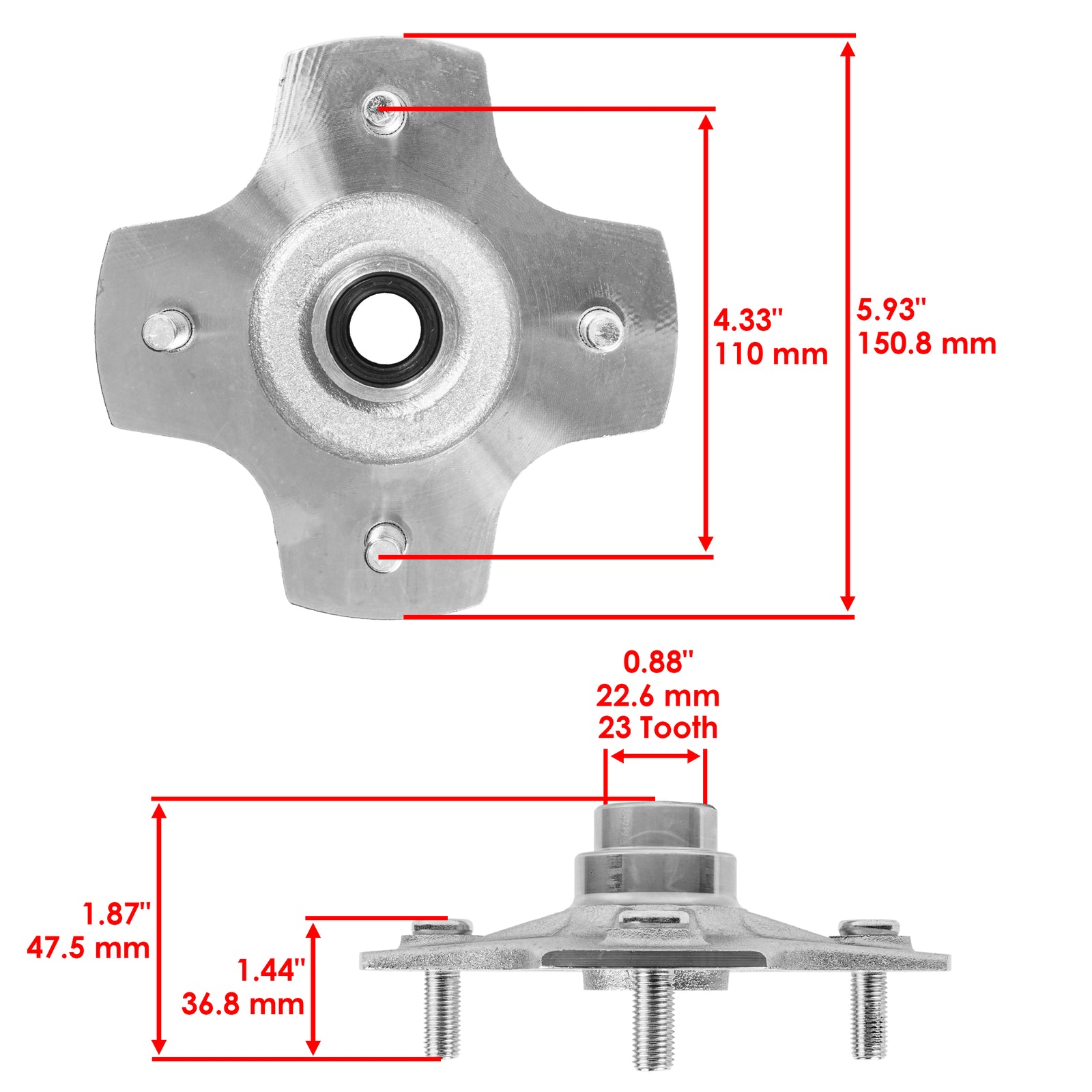 Rear Left Wheel Axle Hub Replacement for Honda TRX500FA Foreman Rubicon 2012–2014