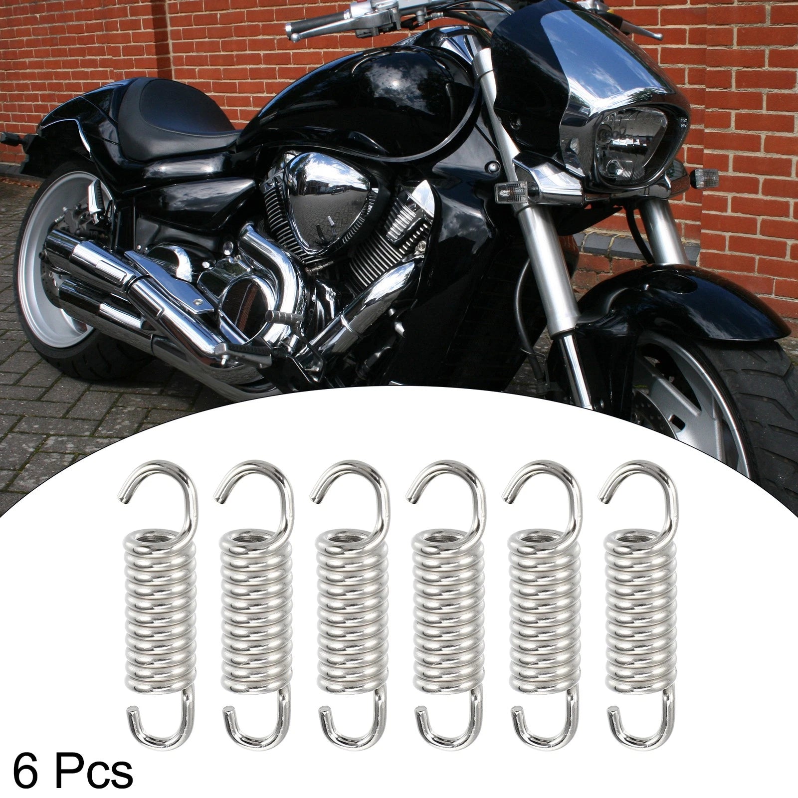 6 Pcs Muffler Exhaust Pipe Spring for Universal Motorcycle (43mm)